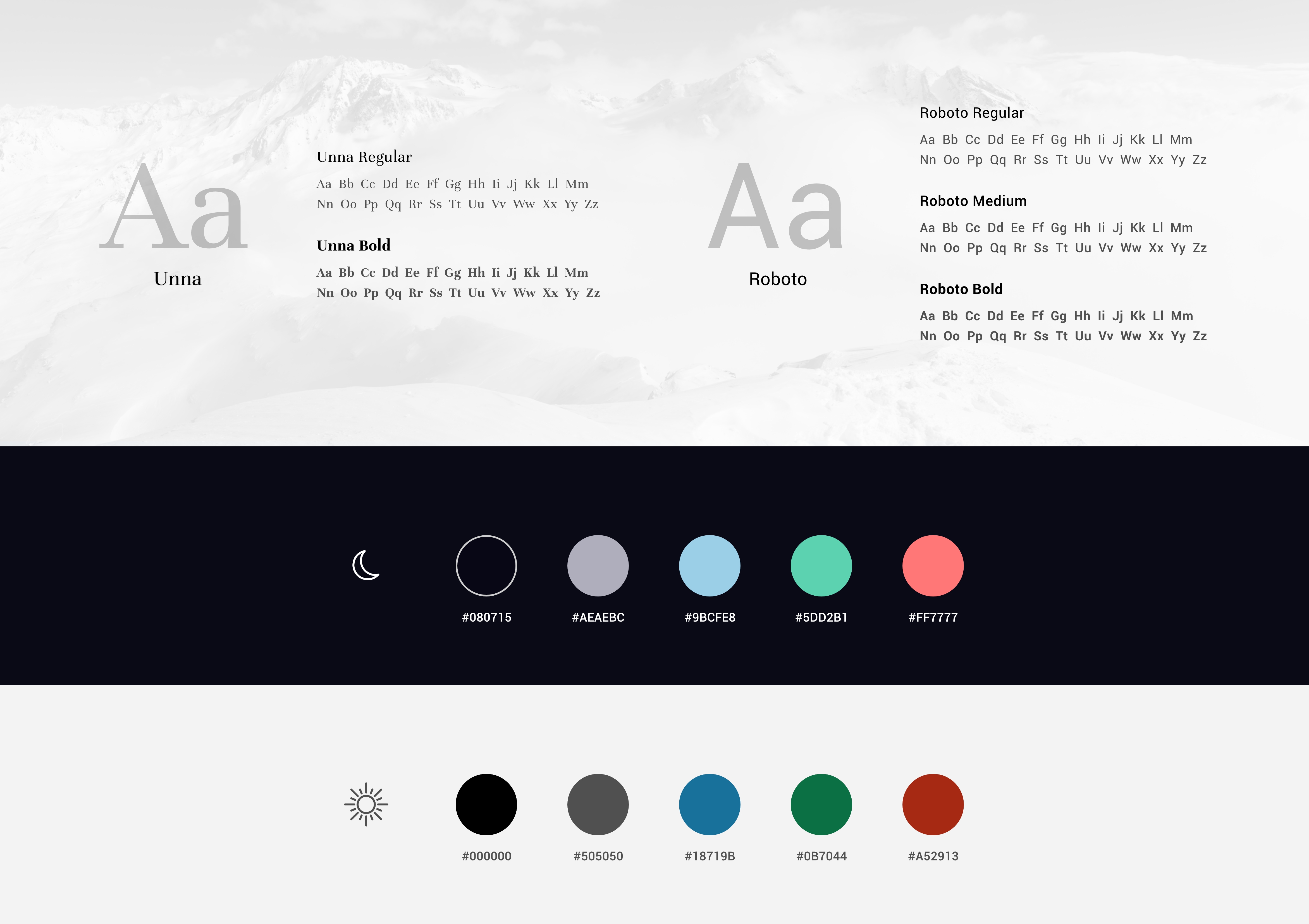 Typographies et couleurs - Charte